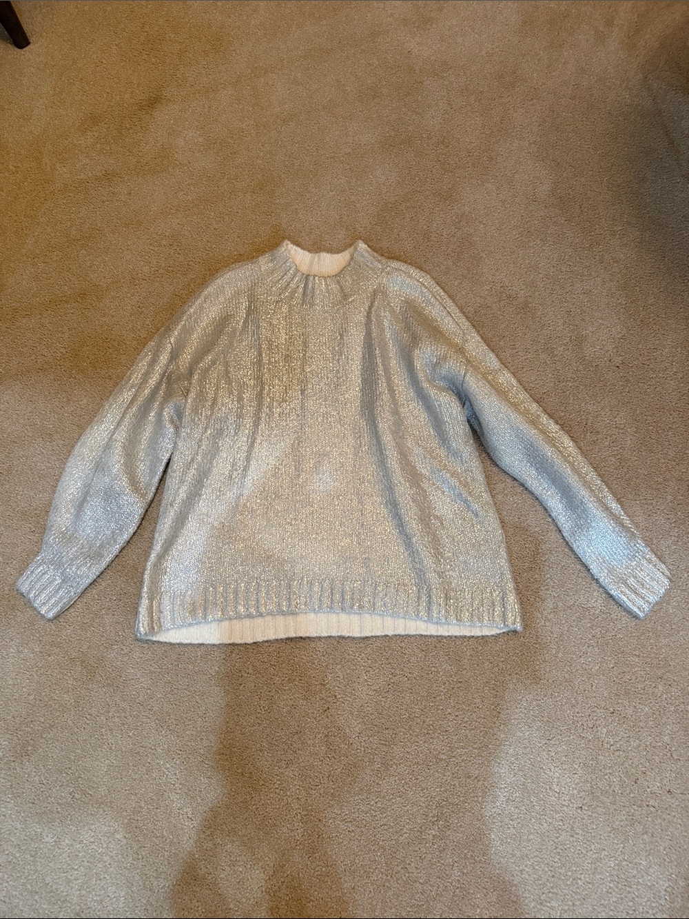 pistola Silver Metallic Turtleneck Sweater